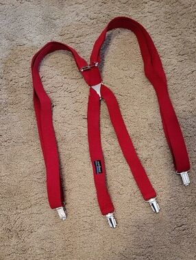 Men's Vintage Pstagonia Adjustable Red Suspenders - Classic